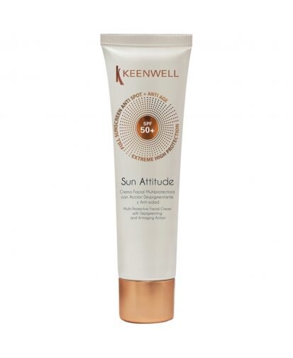 Keenwell sun attitude spf 50 depigmentuojantis ir prieš odos senėjimą veikiantis veido kremas, 60 ml