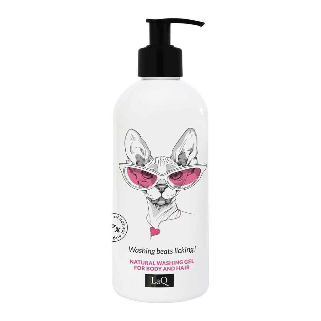 LaQ 2in1 Dušo gelis ir šampūnas CAT – Murkia saldžiai, kvepia gardžiai, 300ml