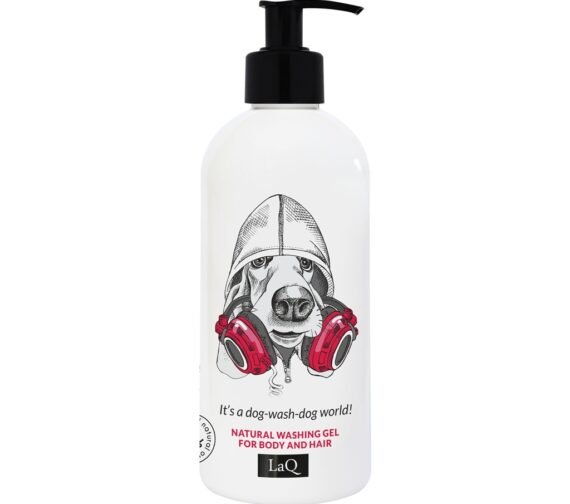 LaQ 2in1 Dušo gelis ir šampūnas DOG – Uodega moja, kvapas vilioja, 300ml