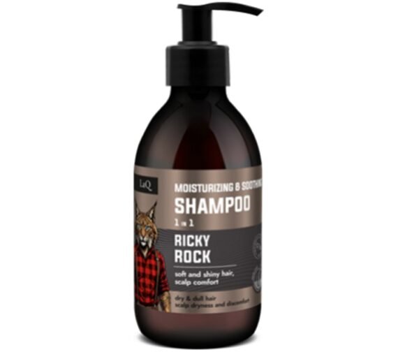 LaQ RICKY ROCK drėkinamasis ir raminamasis šampūnas 1in1, 300 ml