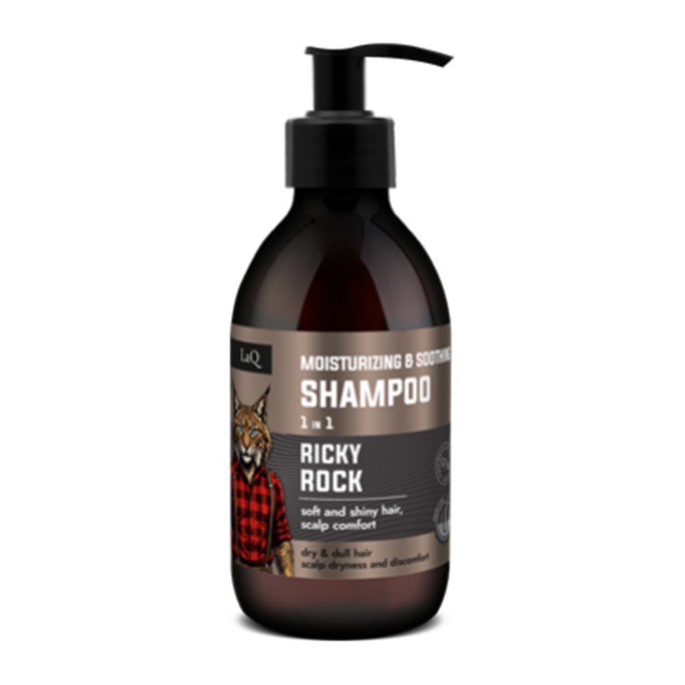 LaQ RICKY ROCK drėkinamasis ir raminamasis šampūnas 1in1, 300 ml