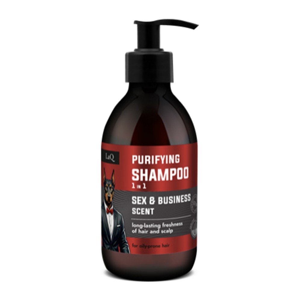 LaQ SEX & BUSINESS SCENT valomasis šampūnas 1in1, 300 ml