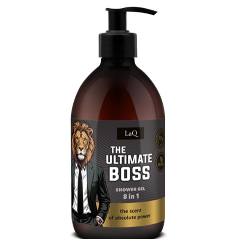 LaQ THE ULTIMATE BOSS vyriškas dušo gelis 8in1 su šafranu, 500 ml