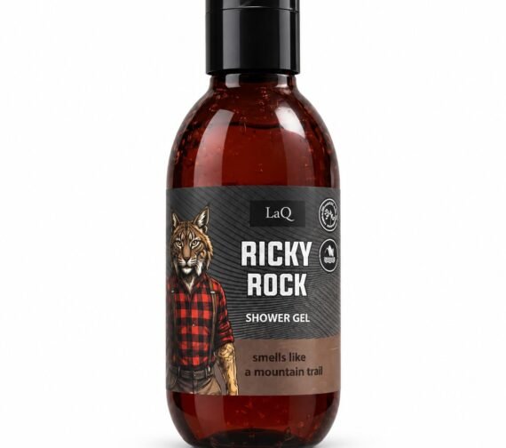 LaQ RICKY ROCK dušo gelis, 100 ml, baltame fone