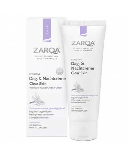 Zarqa clear skin veido kremas į aknę linkusiai odai, 75 ml