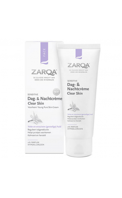 Zarqa clear skin veido kremas į aknę linkusiai odai, 75 ml