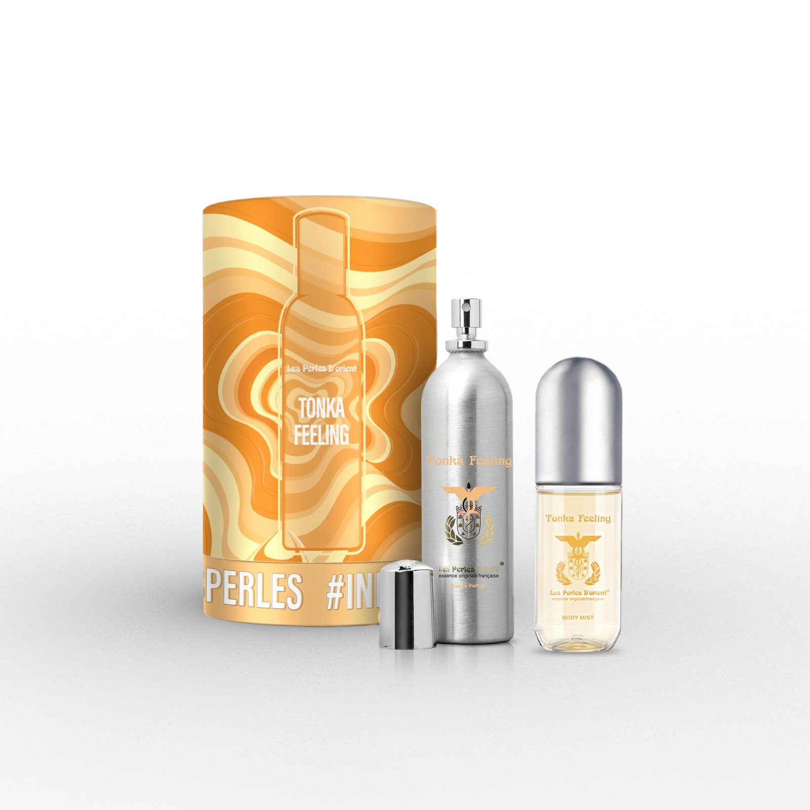 LES PERLES D’ORIENT kvepalų rinkinys TONKA FEELING, EDP 150 ml + kūno dulksna 90 ml